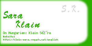 sara klain business card